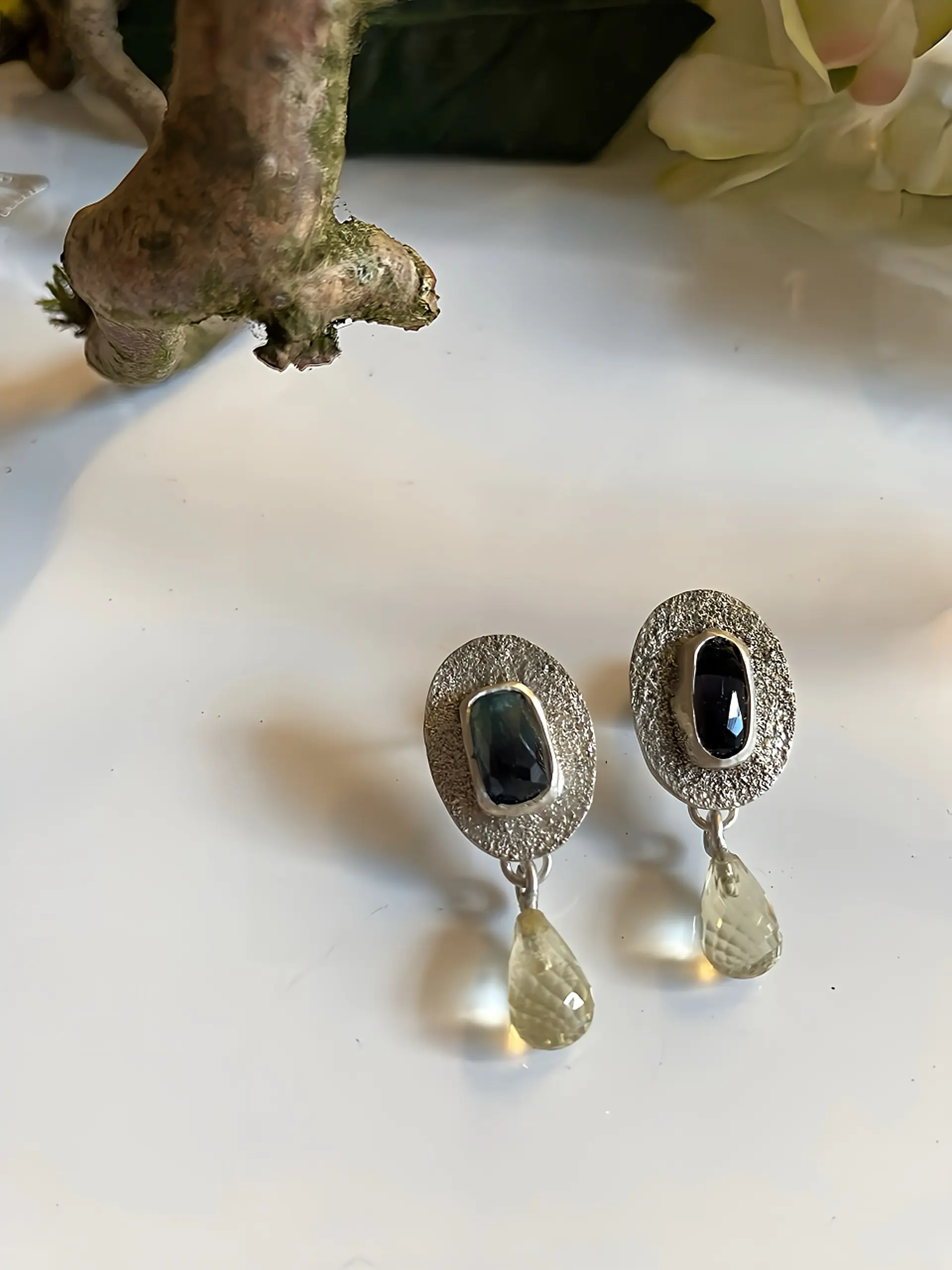 Ohrstecker mit Turmalin und Lemoncitrin