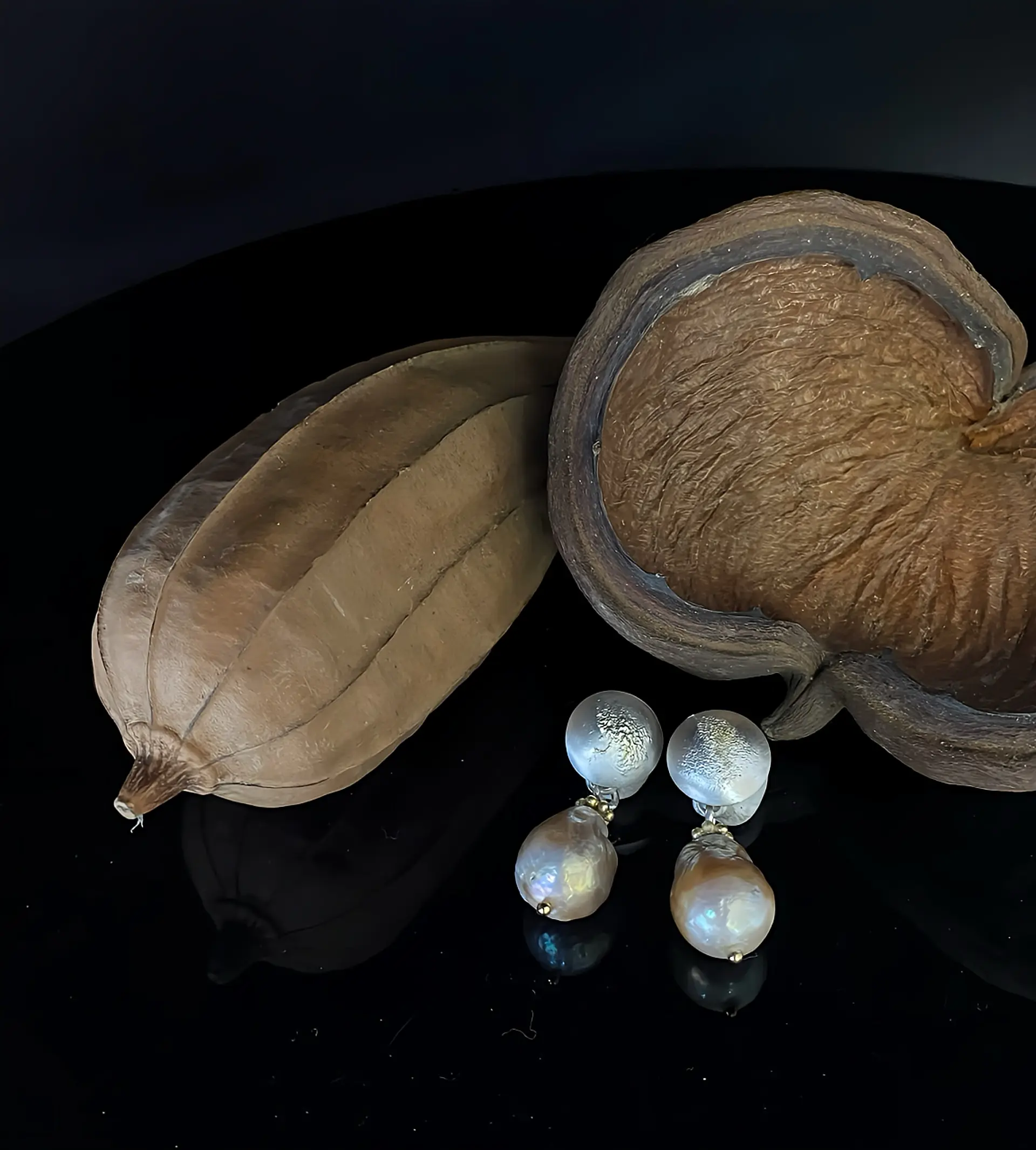 Silberne Ohrstecker mit Edison Perle