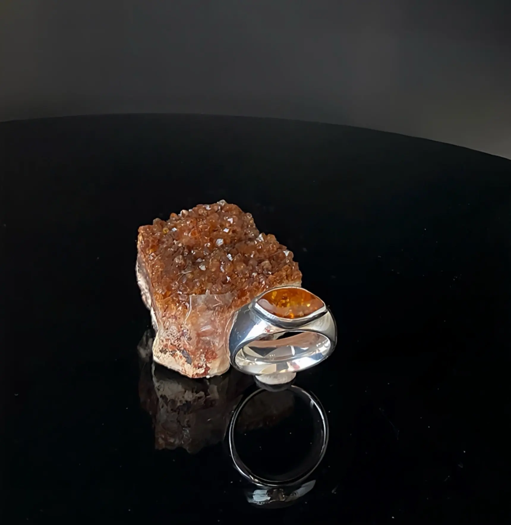 Silberring mit Bernstein