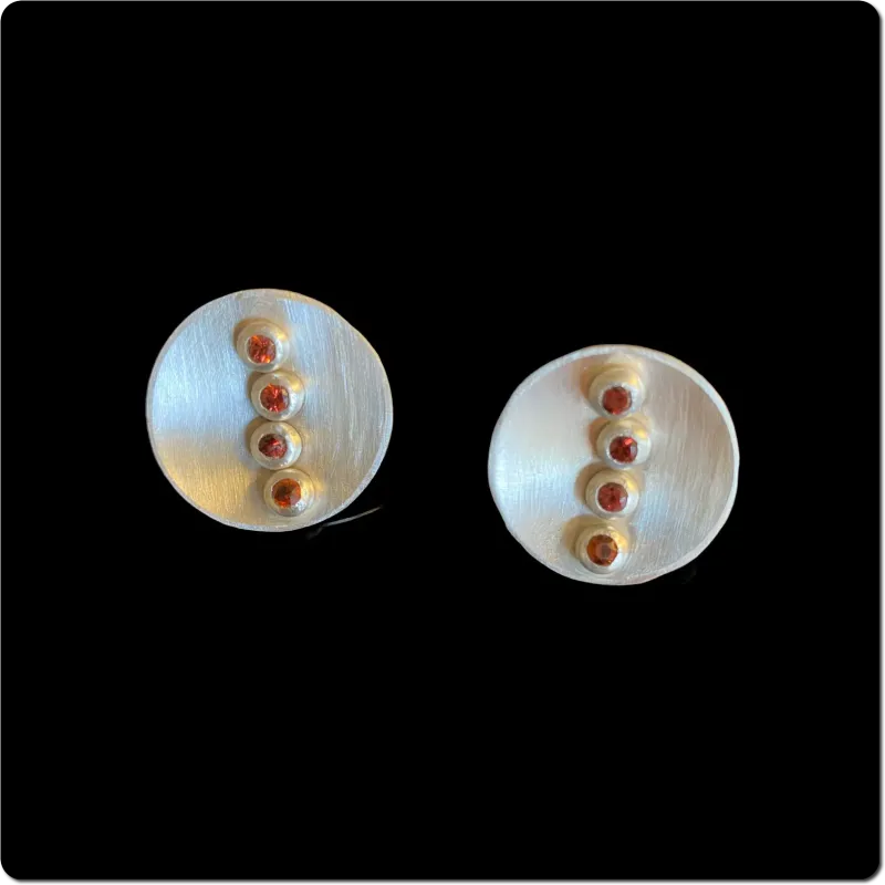 Silberne Ohrstecker mit Madeira Citrin