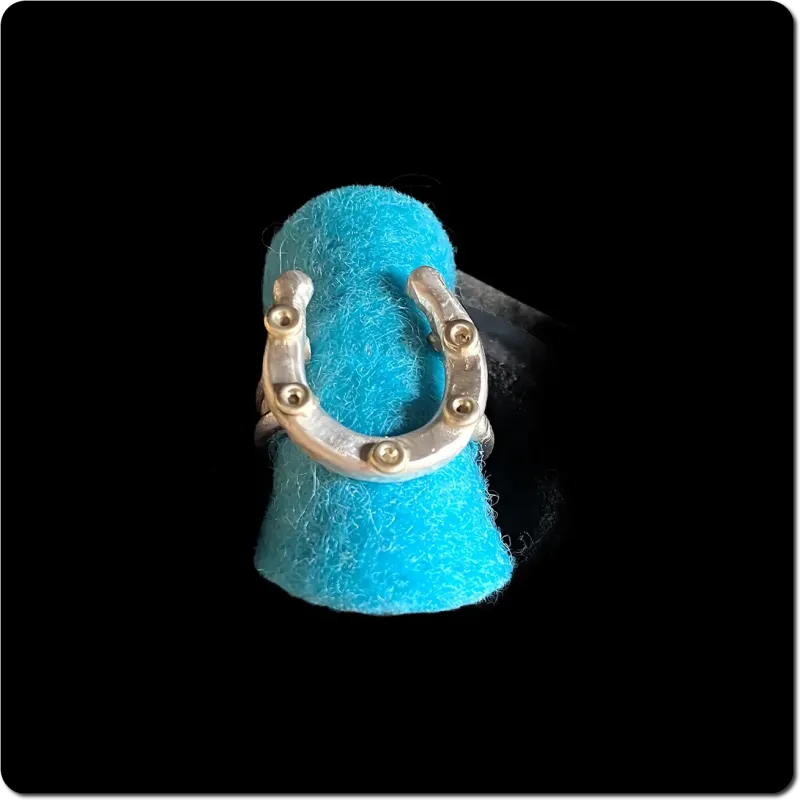 Silberner Hufeisenring Gr. 56