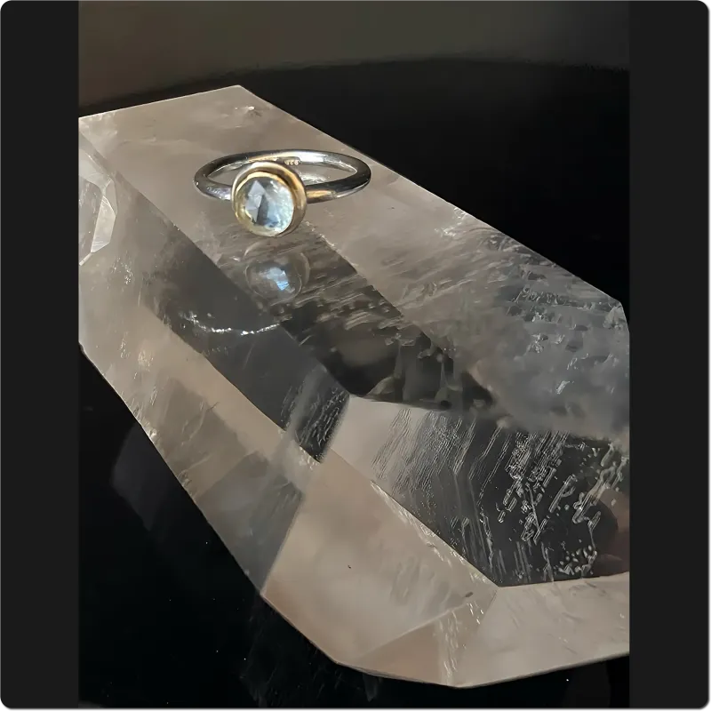 Silberring mit Aquamarin Gr.54