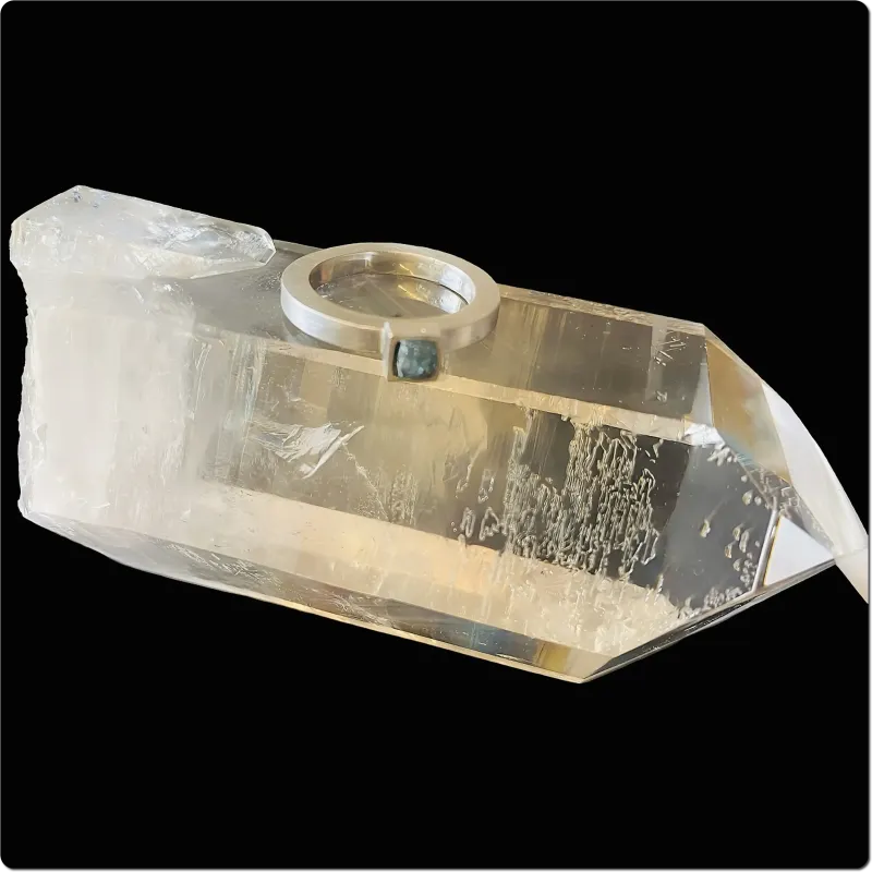 Aparter Silberring  mit Rohdiamant Gr. 55