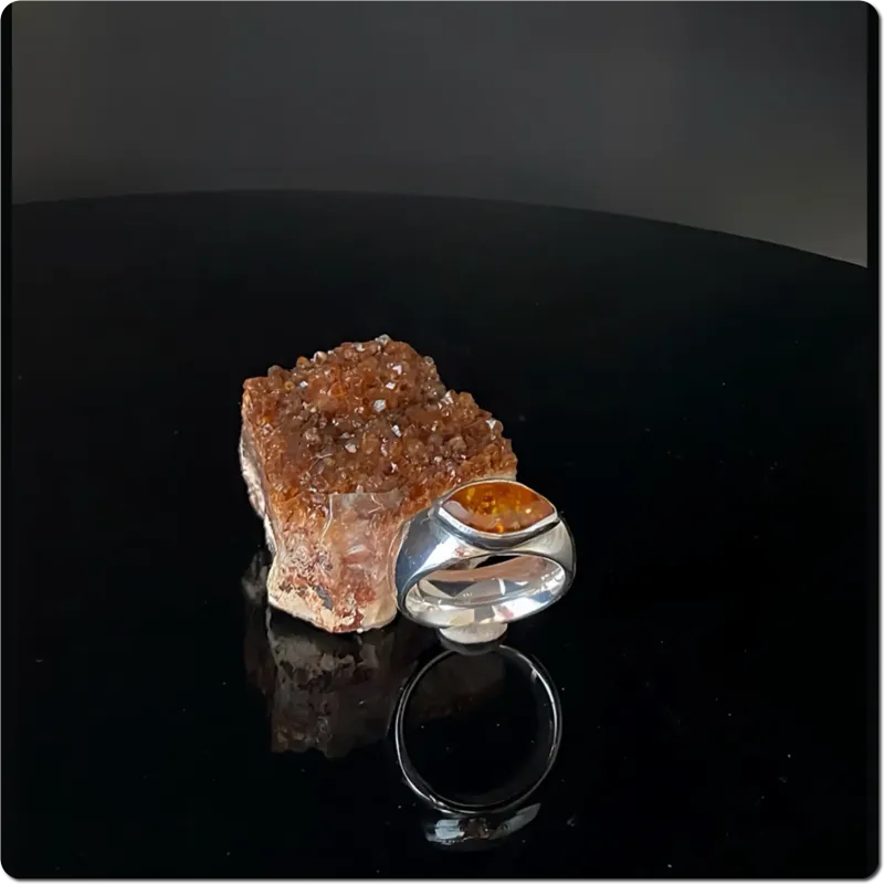 Silberring mit Bernstein