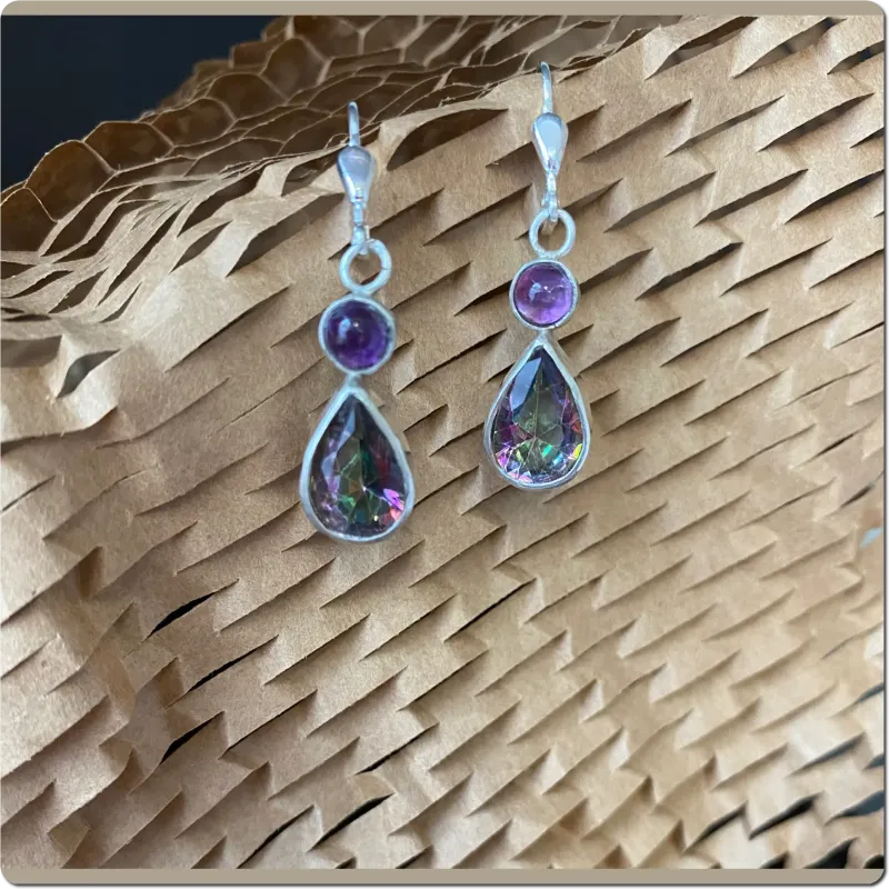Ohrhänger Mystic Topaz mit Amethyst