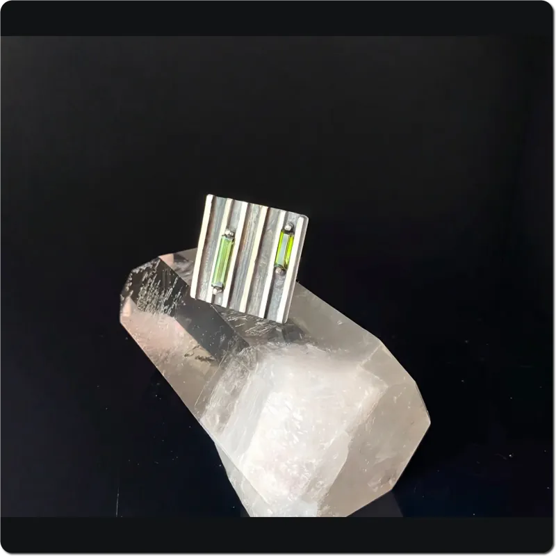 Statement Ring mit Turmalinen Gr. 55 